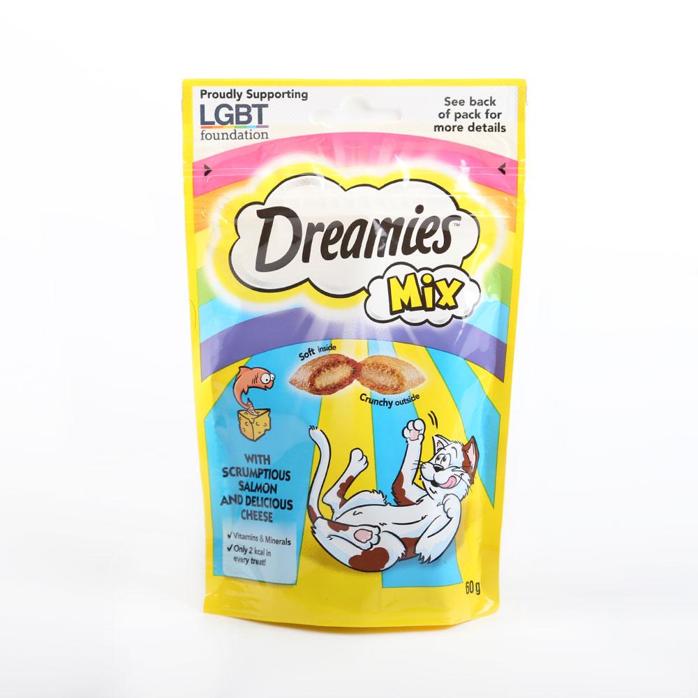 DREAMIES CAT FOOD SCRUMPTIOUS SALMON AND CHEESE 60 GM