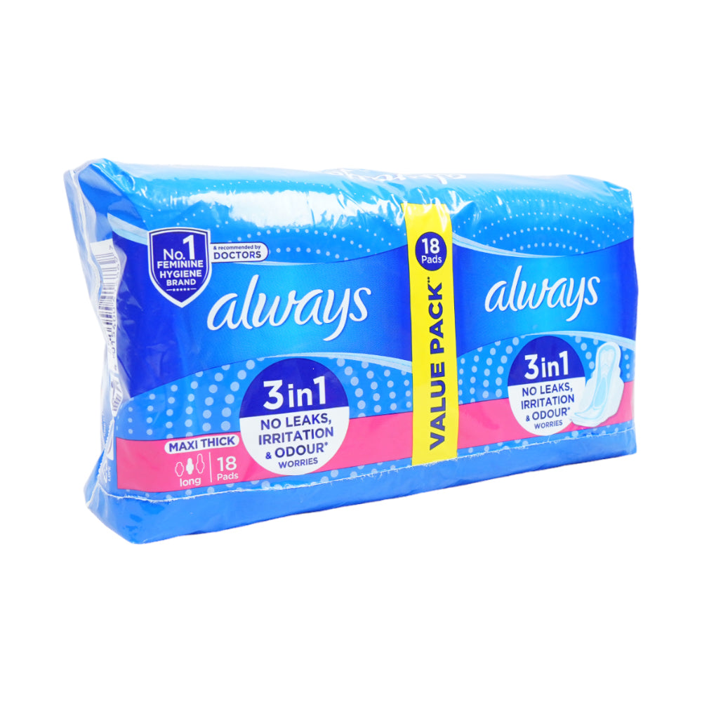 Always Pads Maxi Thick Long Value Pack 18pcs