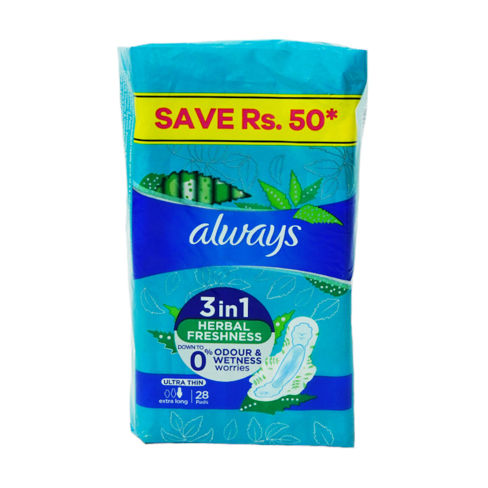 ALWAYS PADS ULTRA THIN 3IN1 EXTRA LONG 28PADS