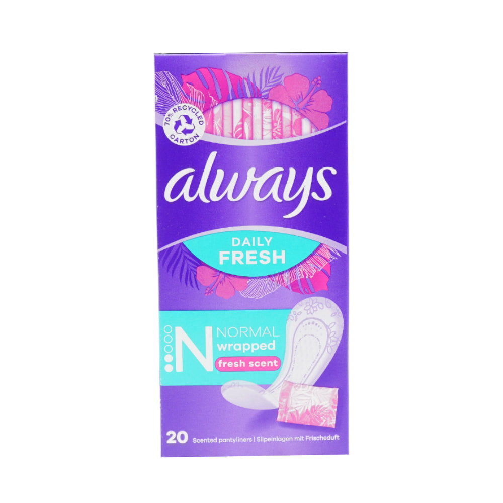 ALWAYS DAILIES FRESH SCENT SINGLES NORMAL 20 PADS