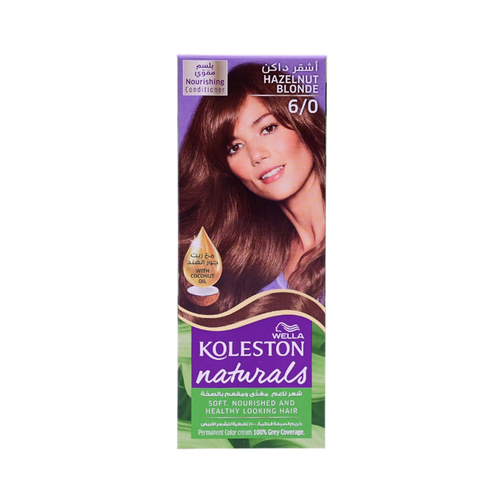 WELLA HAIR COLOR KOLESTON NATURALS 6/0 HAZELNUT BLONDE  110