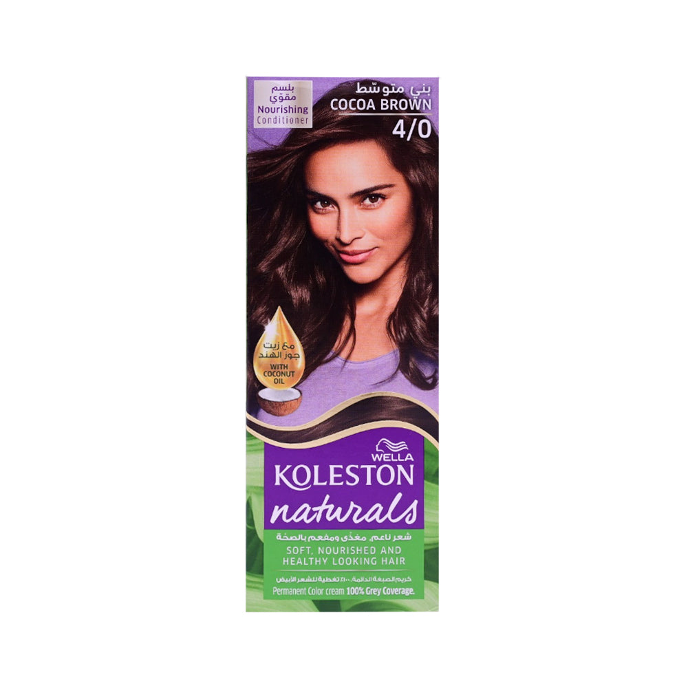 WELLA HAIR COLOR KOLESTON NATURALS 4/0 COCOA BROWN  110 ML