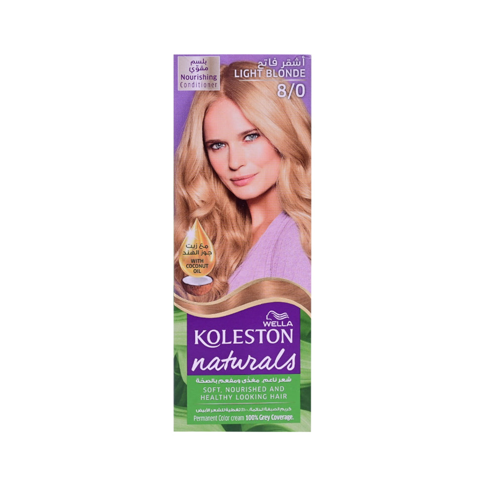 WELLA HAIR COLOR KOLESTON NATURALS 8/0 LIGHT BLONDE  110 ML