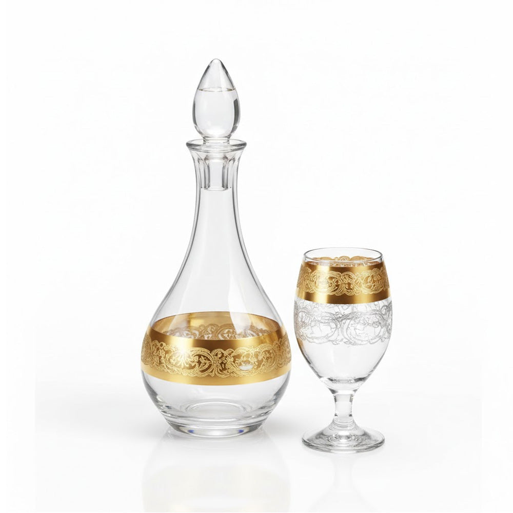 DECANDER SET 7PC PSB HAND CUT GOLD BISTRO 97817-HGA123