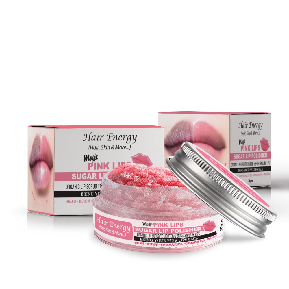 Hair Energy Pink Lips Polisher Organic Lip Scrub 30Gm