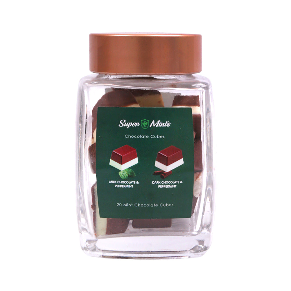 SUPER MINTS MILK & DARK CHOCOLATE PEPPERMINT 20 CUBES