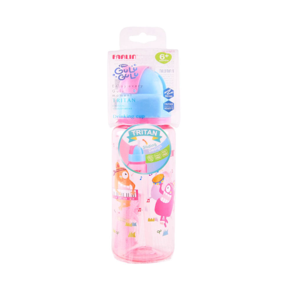 FARLIN STRAW DRINKING CUP PINK 6+MONTHS 450ML AG-20003