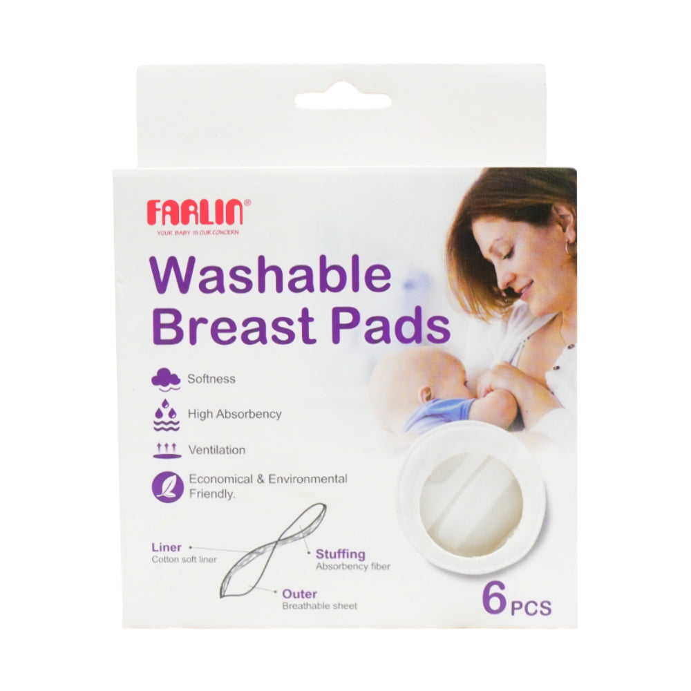 FARLIN BABY WASHABLE BREAST PADS 6PCS BF-632