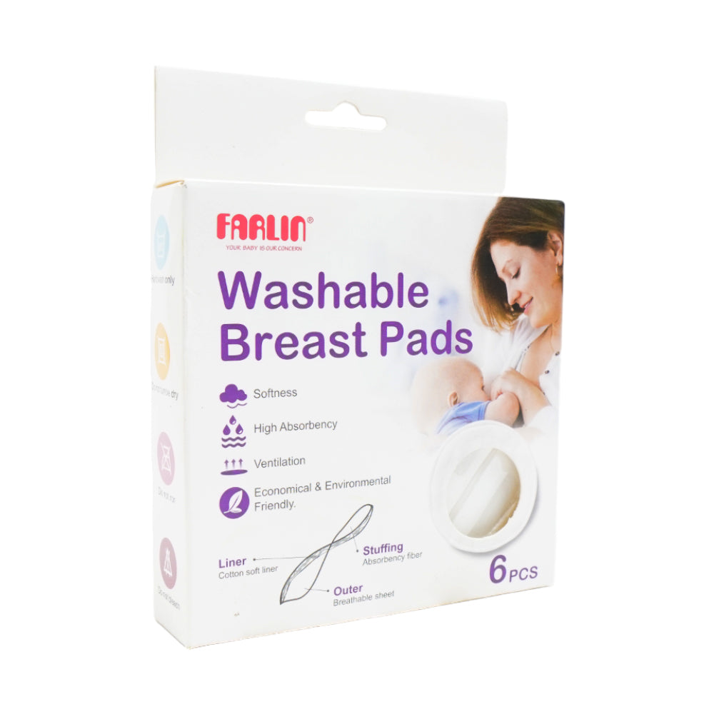 FARLIN BABY WASHABLE BREAST PADS 6PCS BF-632