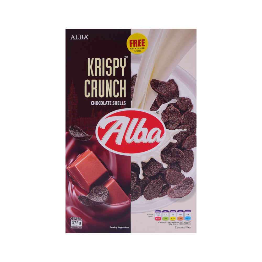 ALBA CEREAL KRISPY CRUNCH CHOCOLATE SHELLS 375 GM – Al-Fatah