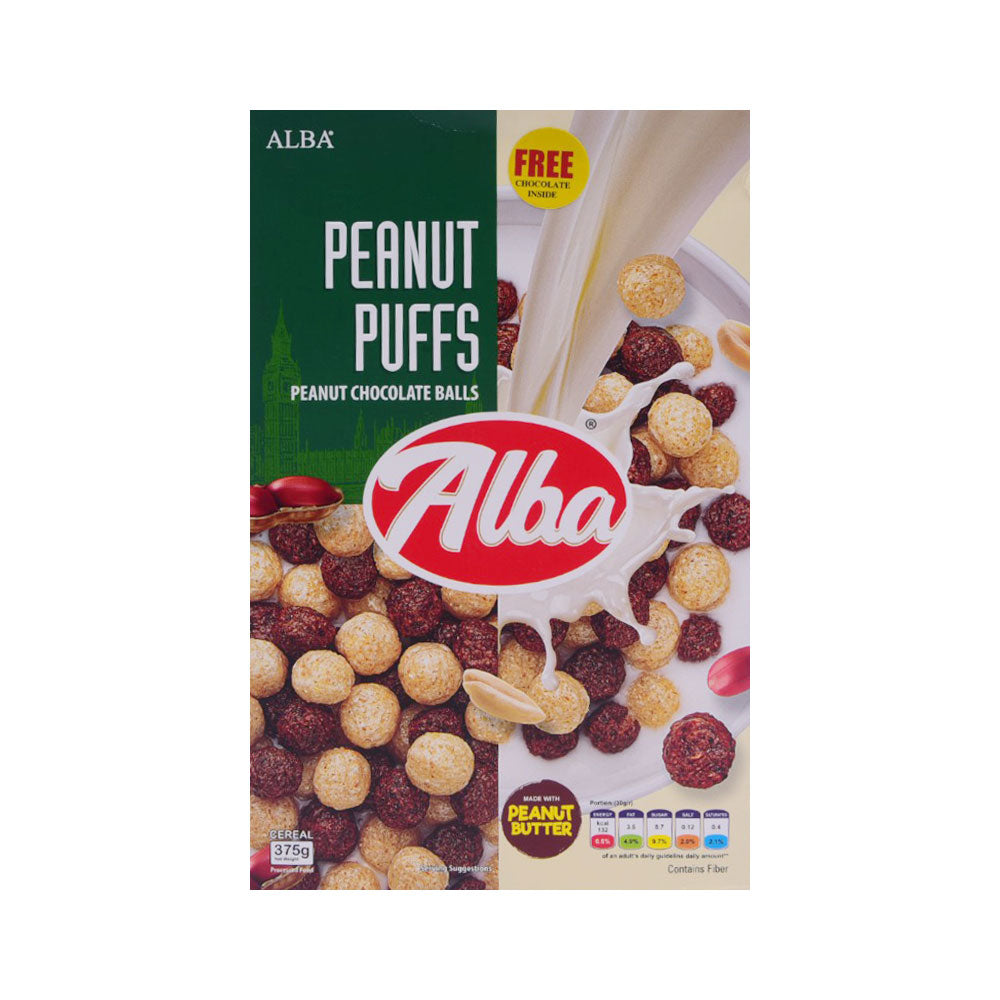 ALBA CEREAL PEANUT PUFFS CHOCOLATE BALLS 375 GM