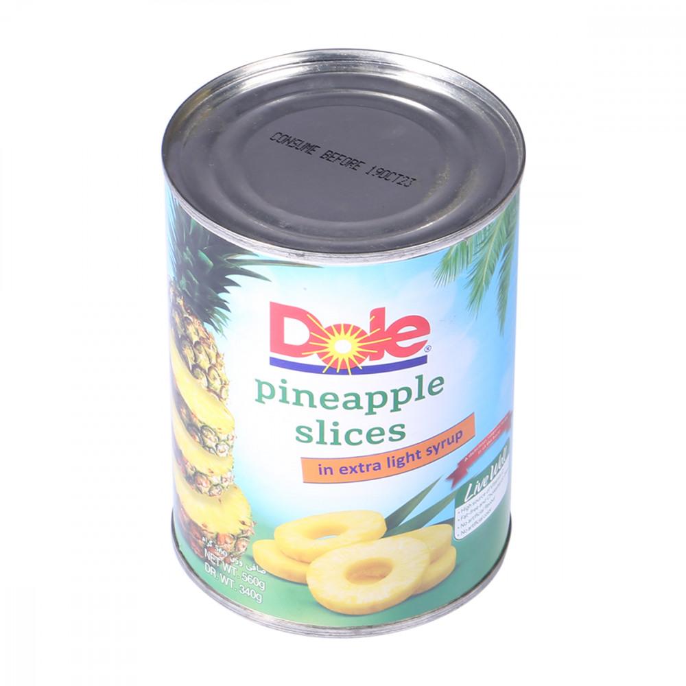 DOLE PINEAPPLE SLICES IN EXTRA LIGHT SYRUP 560 GM