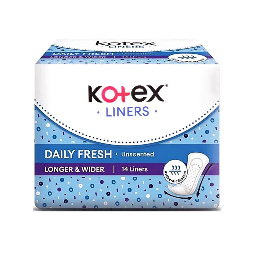 KOTEX SANITARY PADS DAILY FRESH BREATHABLE UNSCENT 16PC