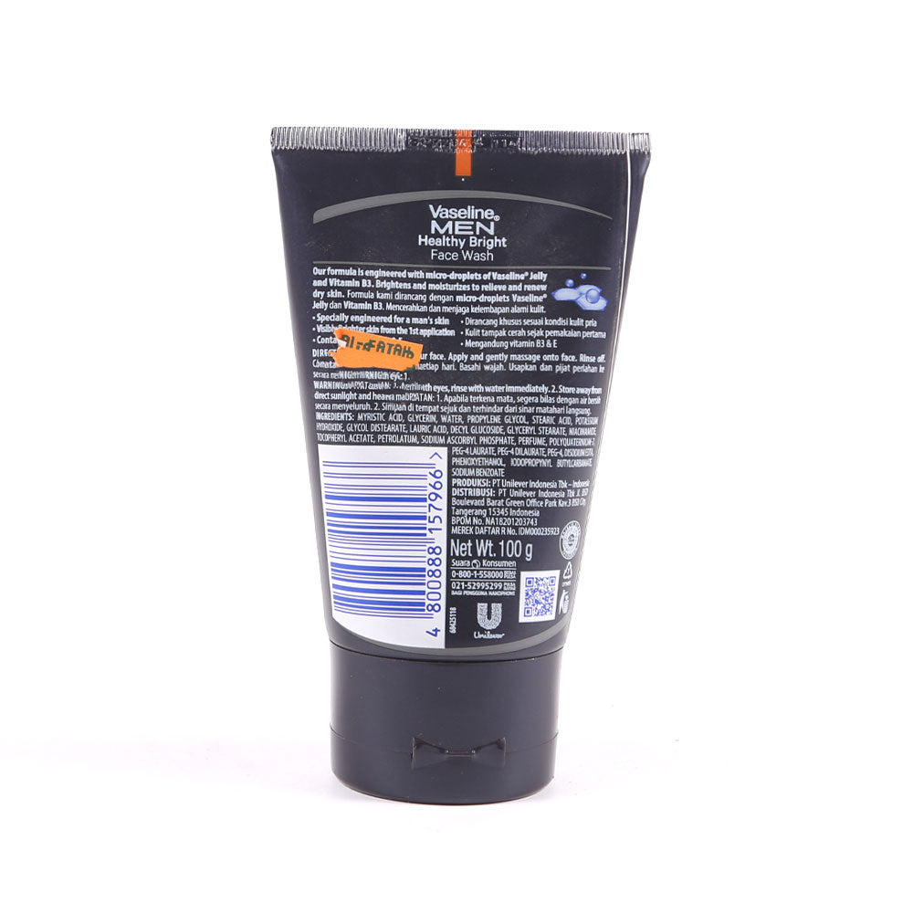 VASELINE MEN FACE WASH HEATHLY BRIGHT 100 GM