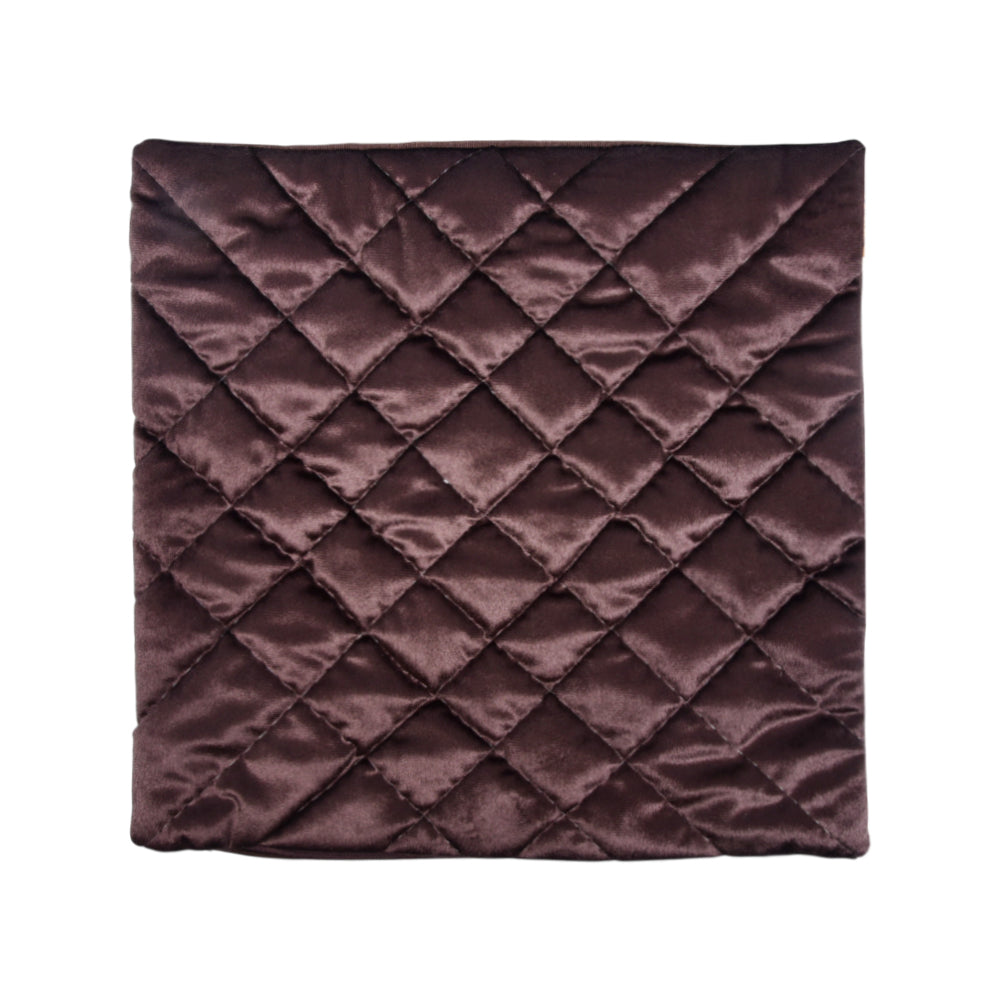 CNC CUSHION COVER PLAIN VELVET BROWN