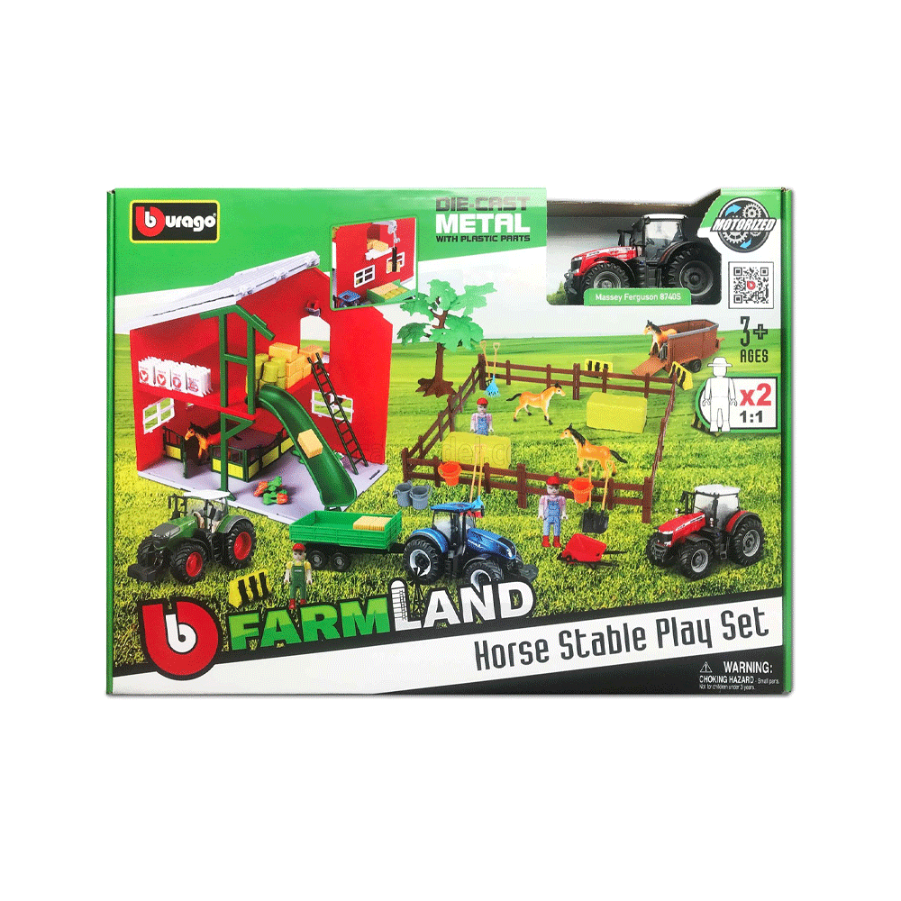 31682 BURAGO DIE CAST FARM SET W-TRACTOR