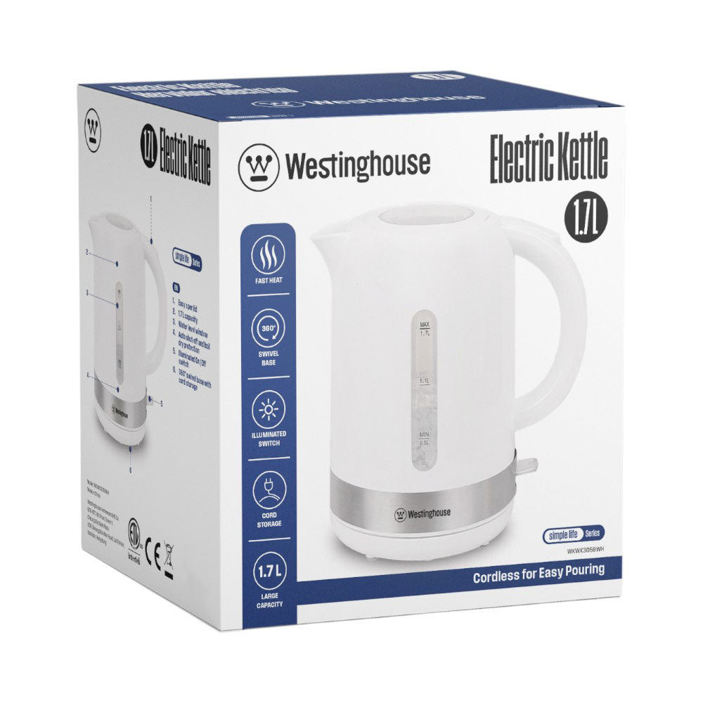 WESTINGHOUSE ELECTRIC KETTLE 1.7 LTR SIMPLE LIFE WKWK3058WH