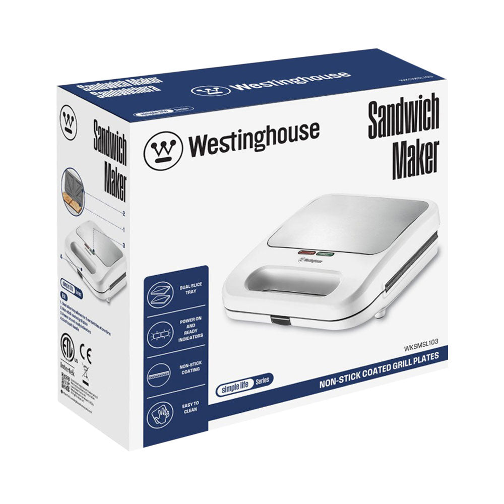 WESTINGHOUSE SANDWICH MAKER SIMPLE LIFE WKSMSL103 WHITE