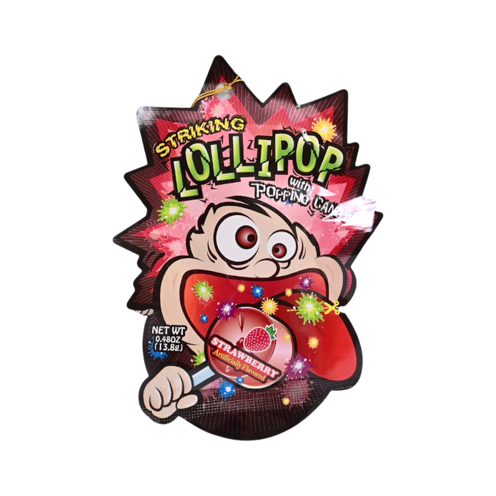 STRIKING LOLLYPOP WITH POPPING CANDY STRAWBERRY FLAVOUR 13.8