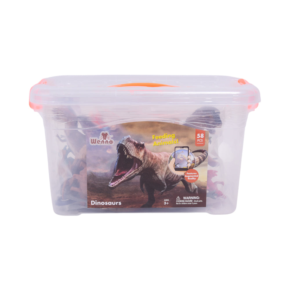 D6825 58 PCS DINOSAUR IN RECTANGULAR BUCKET
