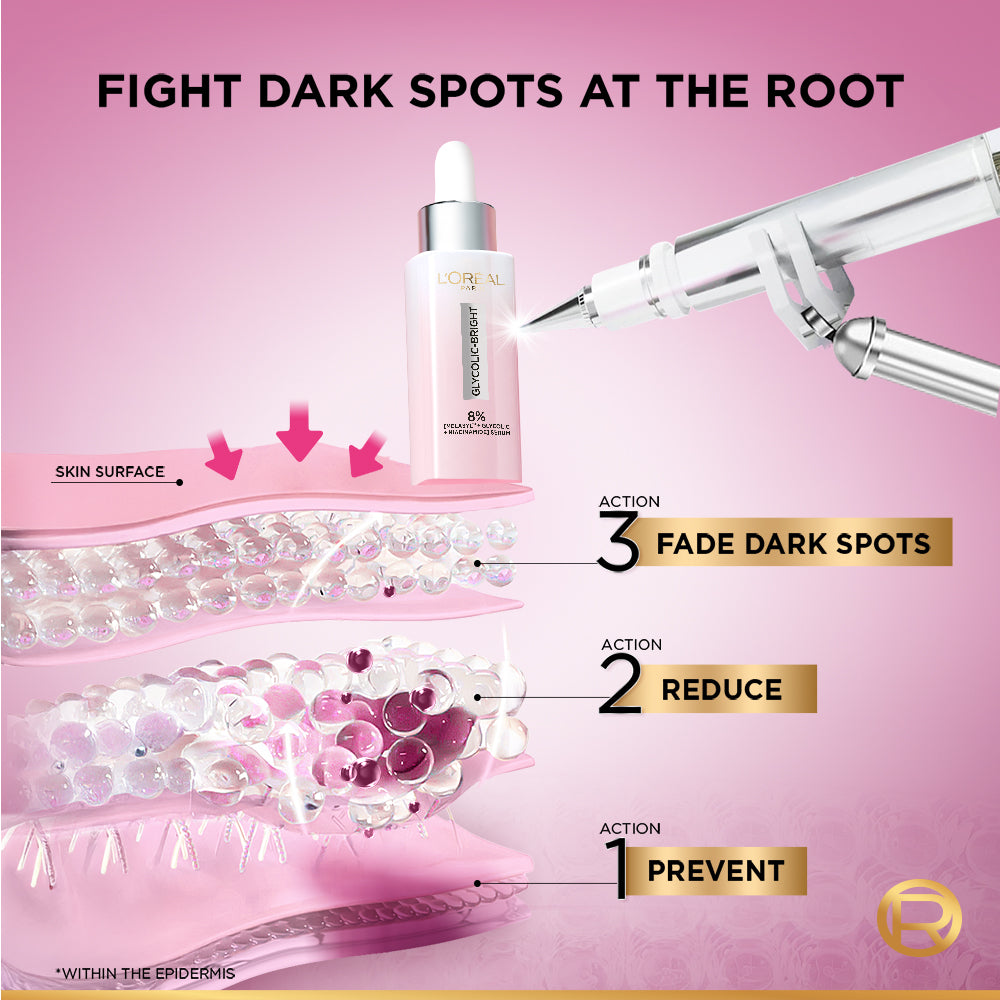 LOREAL GLYCOLIC BRIGHT ANTI DARK SPOT MELASYL SERUM 15ML