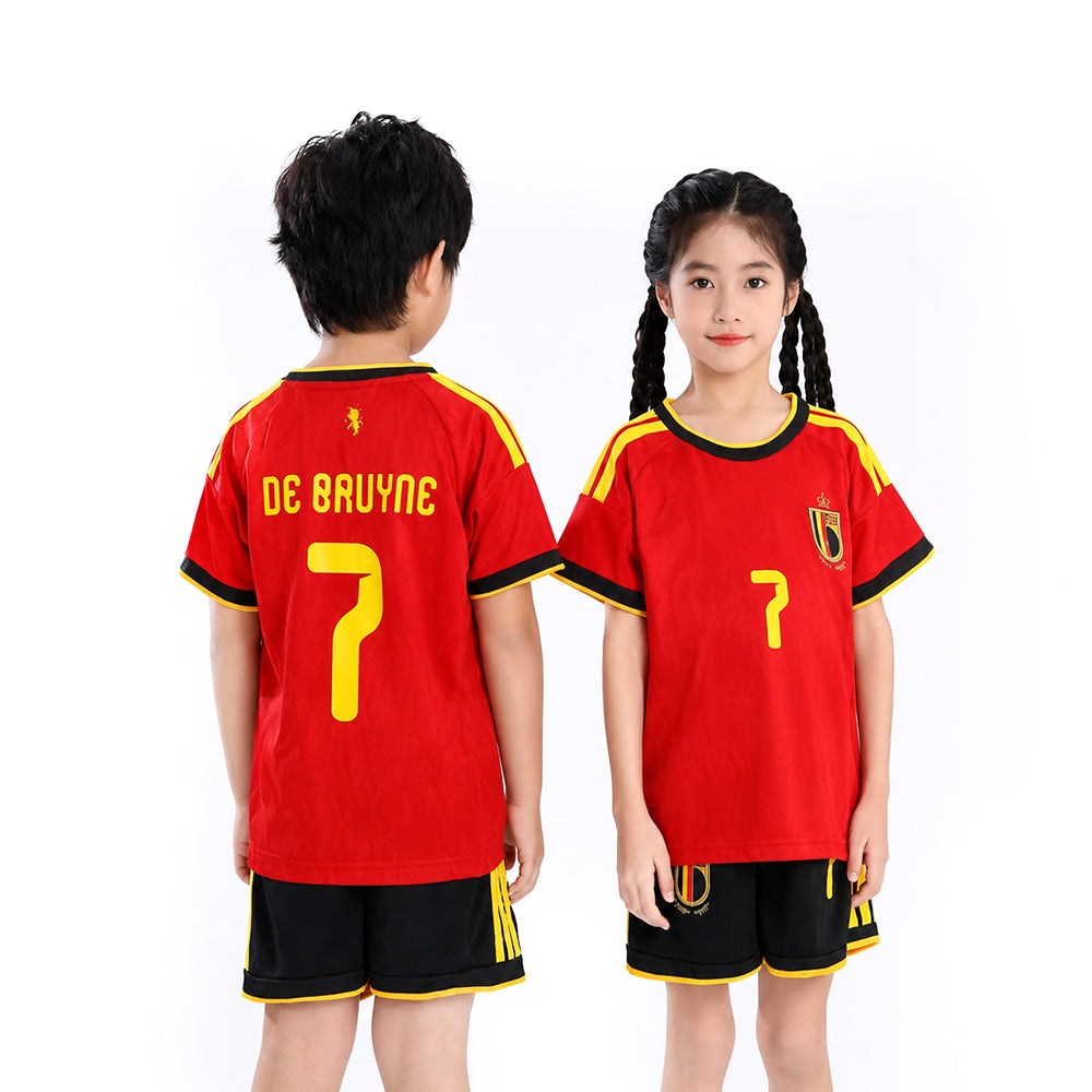 DE BRUYNE 2PC FOOT-BALL JERSEY ORG/BLK IRS-26 2-3 YEAR 005