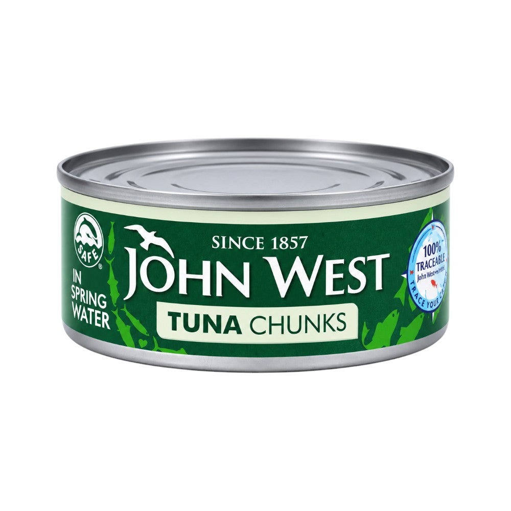 JOHN WEST TIN TUNA CHUNKS IN SPRING WATER 132 GM