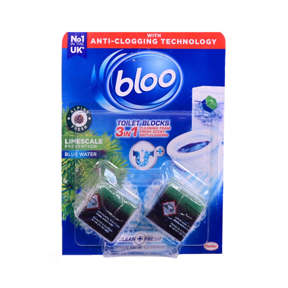 BLOO TOILET FRESHING BLOCKS 2IN1 LIMESCALE 2X50 GM
