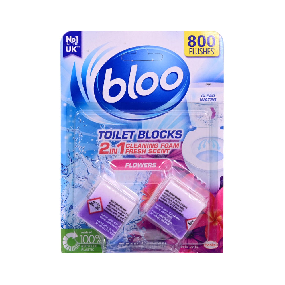 BLOO TOILET FRESHING BLOCKS 2IN1 FLOWERS 2X50 GM