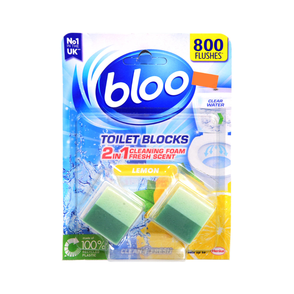 BLOO TOILET FRESHING BLOCKS 2IN1 LEMON 2X50 GM