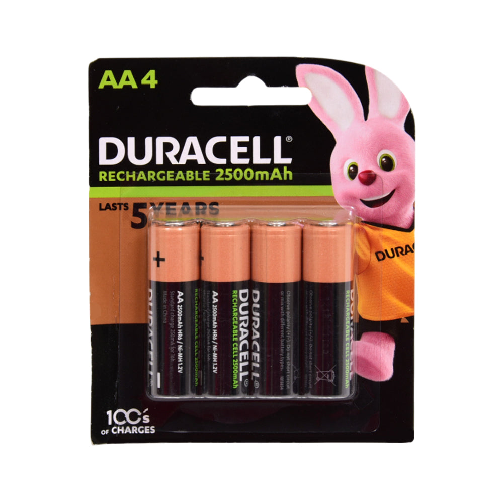 DURACELL RECHARGABLE BATTERY WITH AA 4PC PACK 1.2V