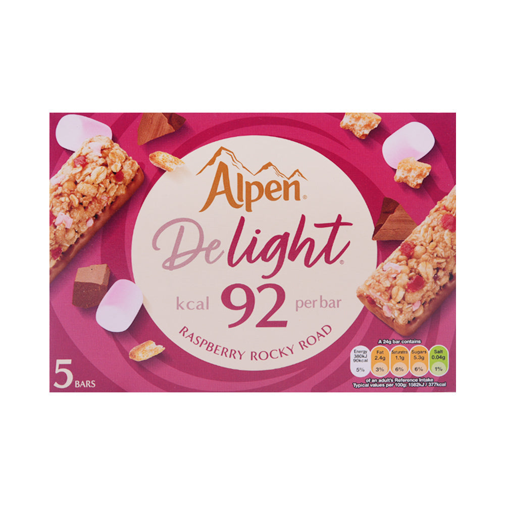 ALPEN CEREAL BAR RASPBERRY ROCKY ROAD 5 BAR 120 GM – Al-Fatah