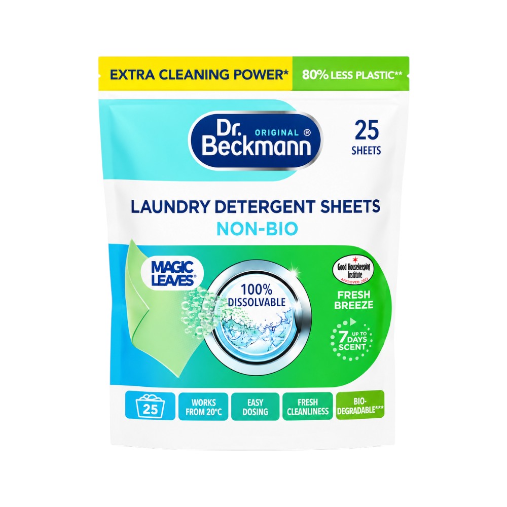 DR. BECKMANN LAUNDRY DETERGENT SHEETS NON-BIO BREEZE BLOSSOM