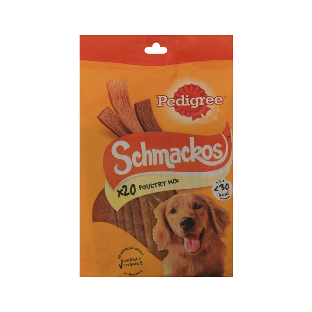 PEDIGREE DOG FOOD SCHMACKOS POULTRY MIX 144 GM