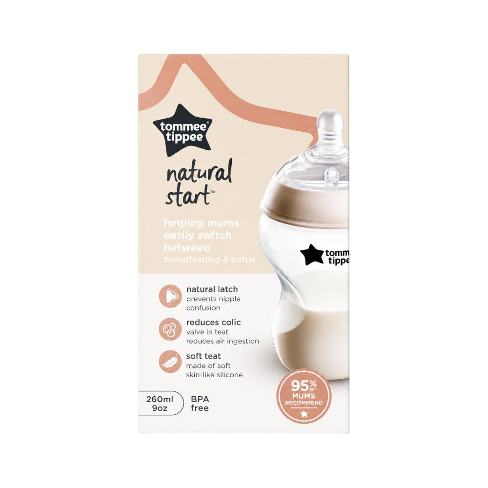 TOMMEE TIPPEE NATURAL START 3M PLUS MED FLOW PLAIN 260 ML
