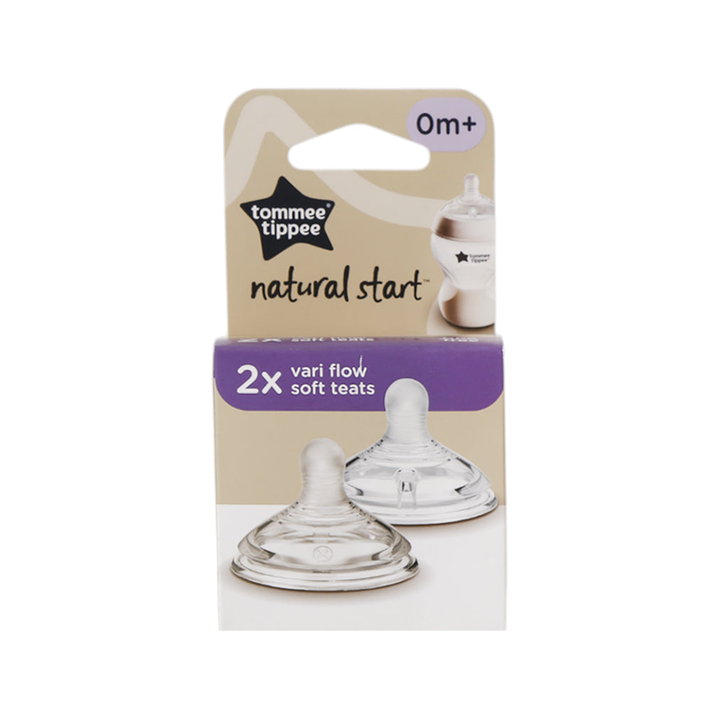 TOMMEE TIPPEE NATURAL START VARI FLOW SOFT TEAT 0M+ 2PCS