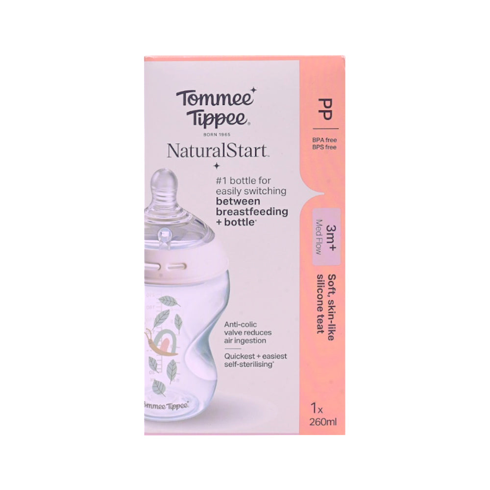 TOMMEE TIPPEE NATURAL START 3M PLUS MED FLOW PRINTED 260 ML