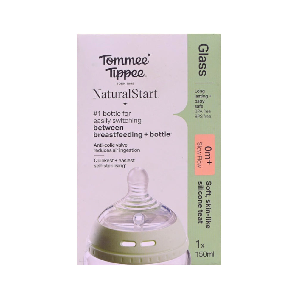 TOMMEE TIPPEE NATURAL START 0M PLUS MED FLOW GLASS FIDDER 15