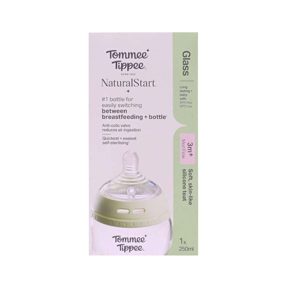 TOMMEE TIPPEE NATURAL START 3M PLUS MED FLOW GLASS FEDDER 25