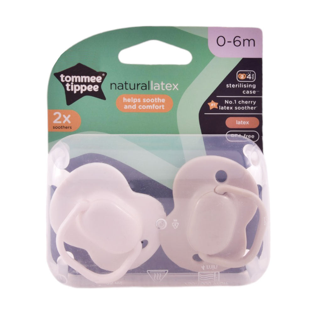 TOMMEE TIPPEE NATURAL LATEX SOOTHERS 0-6M 2 PCS
