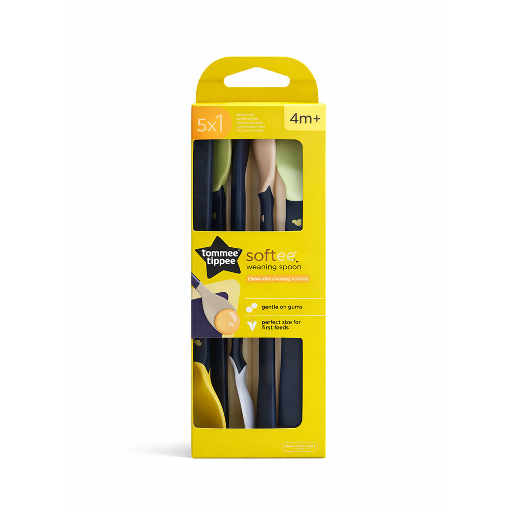 TOMMEE TIPPEE SOFTEE WEANING SPOON 4M+ 5 PCS