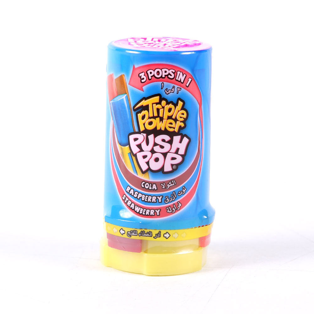 TRIPLE POWER PUSH POP COLA RASPBERRY STRAWBERRY 34 GM – Al-Fatah