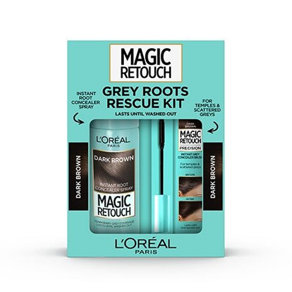 LOREAL MAGIC RETOUCH GREY ROOTS RESCUE DARK BROWN KIT 150ML