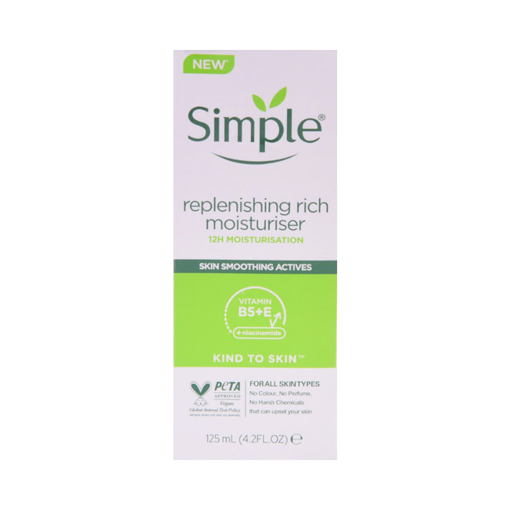 SIMPLE REPLENISHING RICH MOISTURISER V-B5+E 125ML