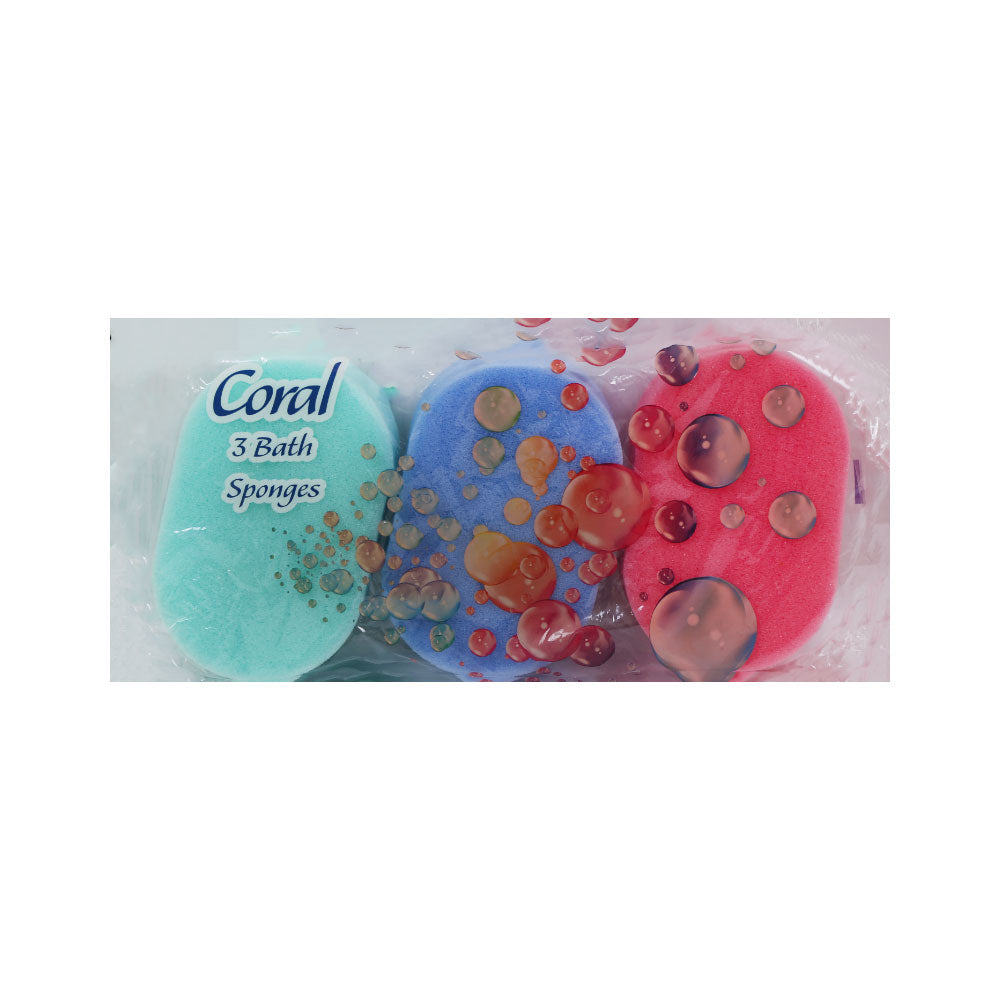 CORAL BATH SPONGES 3PC PACK