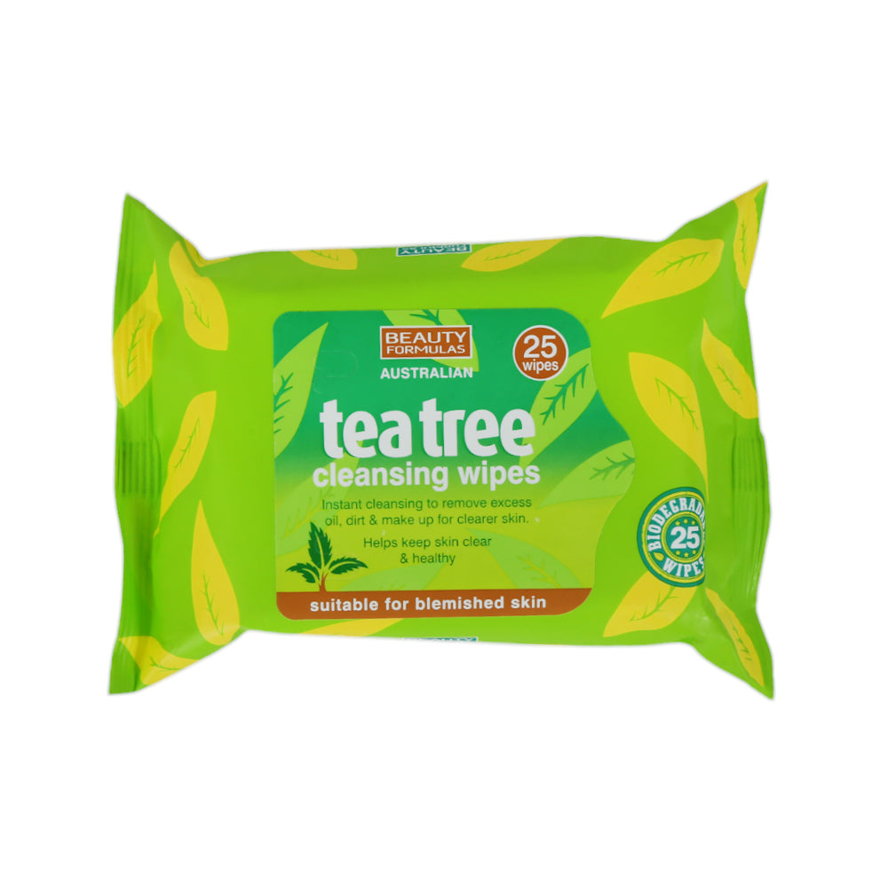 BEAUTY FORMULAS TEA TREE CLEANSING WIPES 25PCS