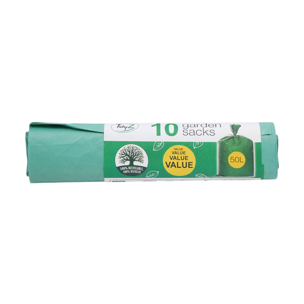 TIDYZ GARBAGE BAG 10 GARDEN SACKS 50L B2483