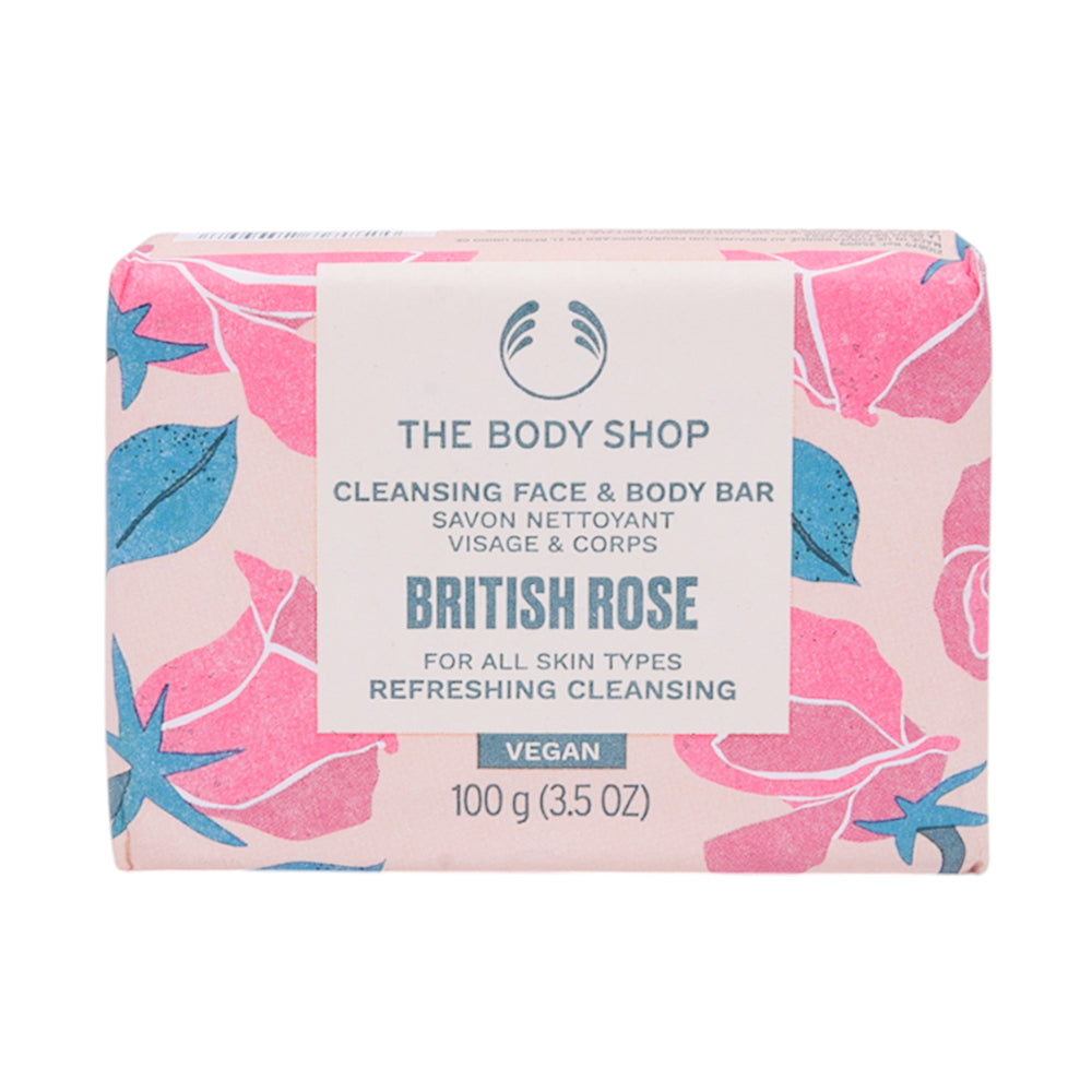 BODY SHOP CLEANSING FACE AND BODY BAR BRITISH ROSE 100G
