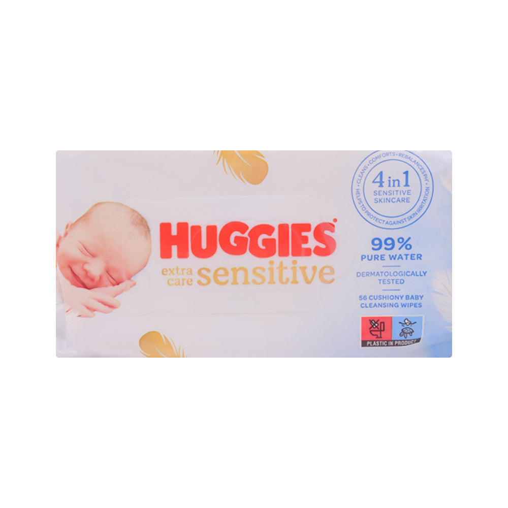 HUGGIES BABY WIPES SENSITIVE SKINCARE 4IN1 56PC PACK