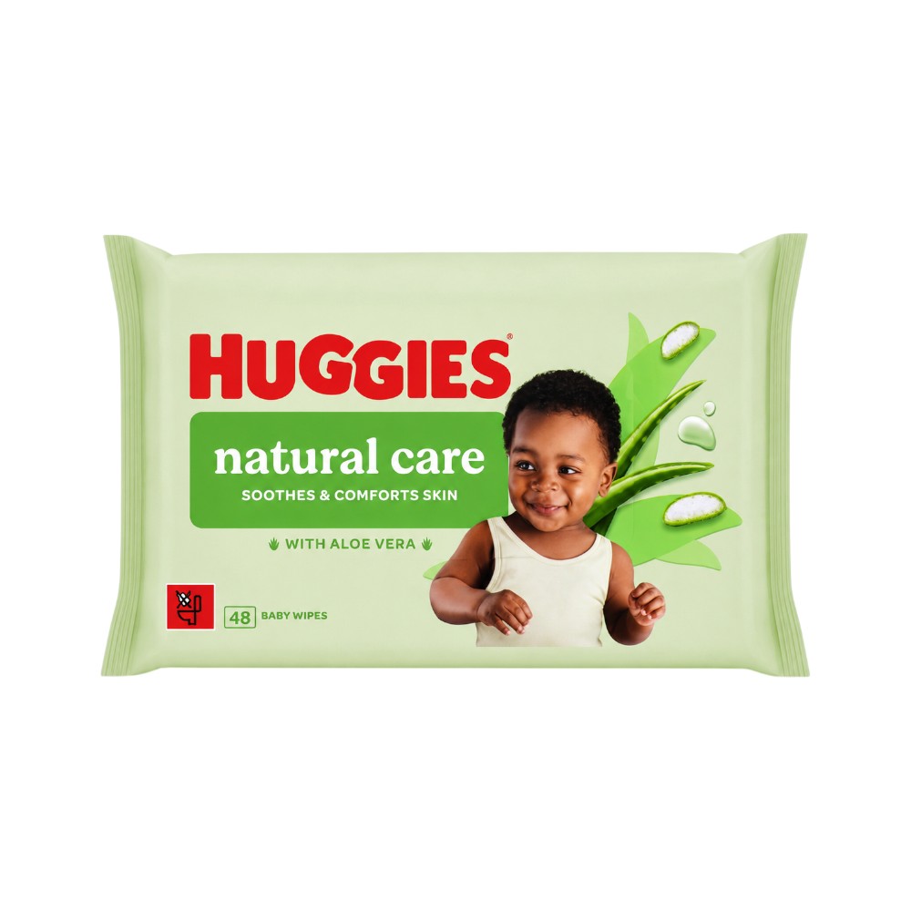 HUGGIES NATURAL CARE SOOTHES & COMFORTS SKIN WITH ALOE VERA
